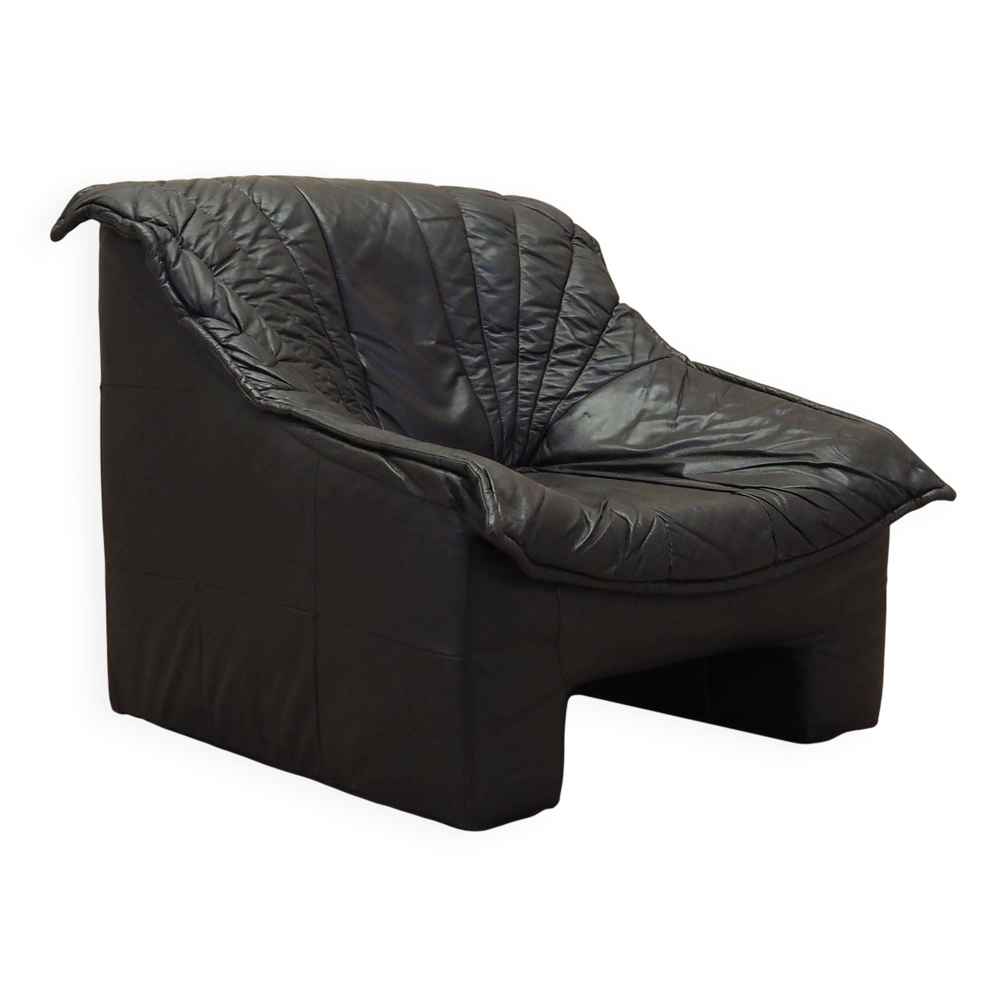 Leather armchair, Italian design, 1960s, production: Italy