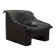 Leather armchair, Italian design, 1960s, production: Italy