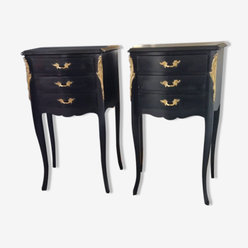 Pair of bedside louis XV style