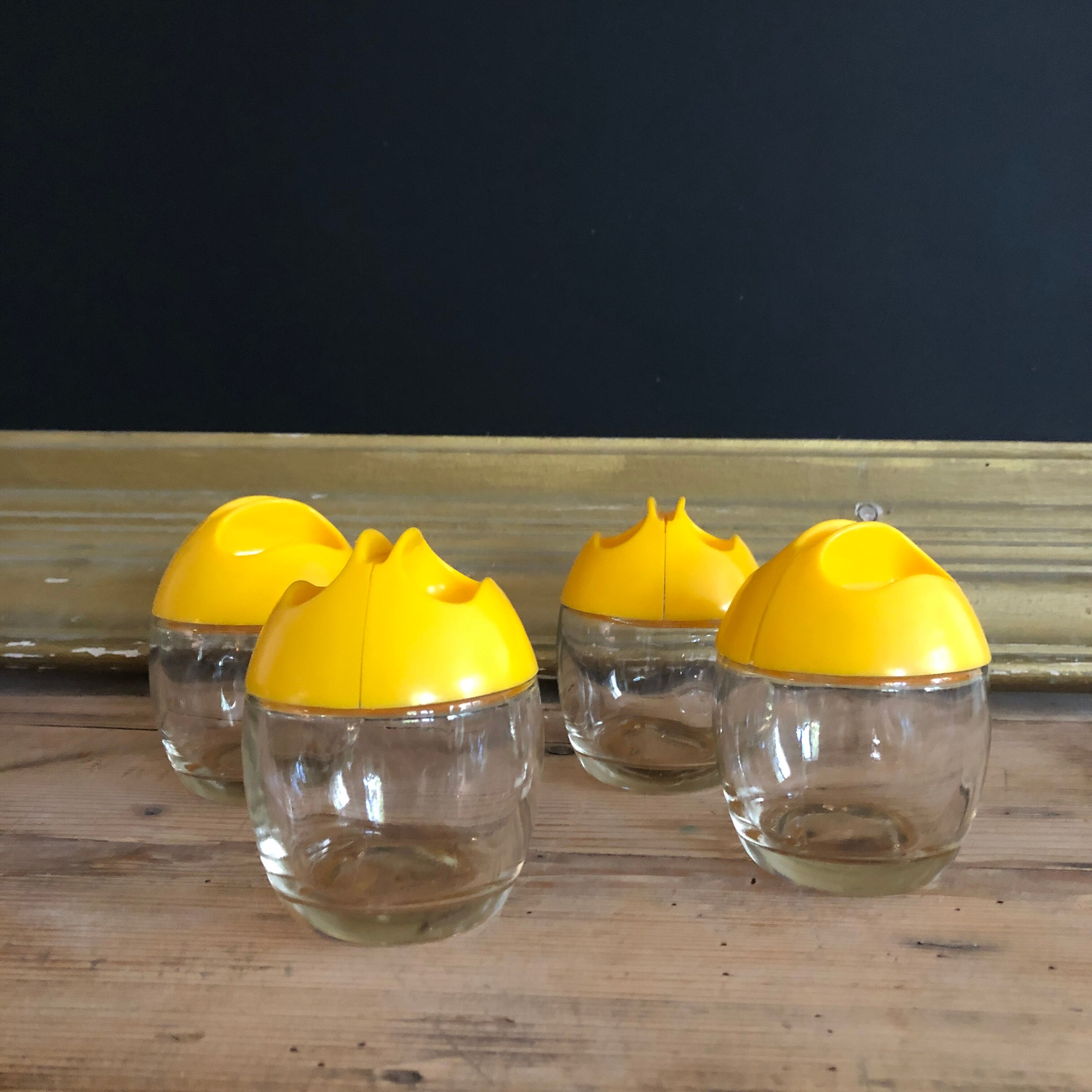 Cooked vintage Pyrex eggs