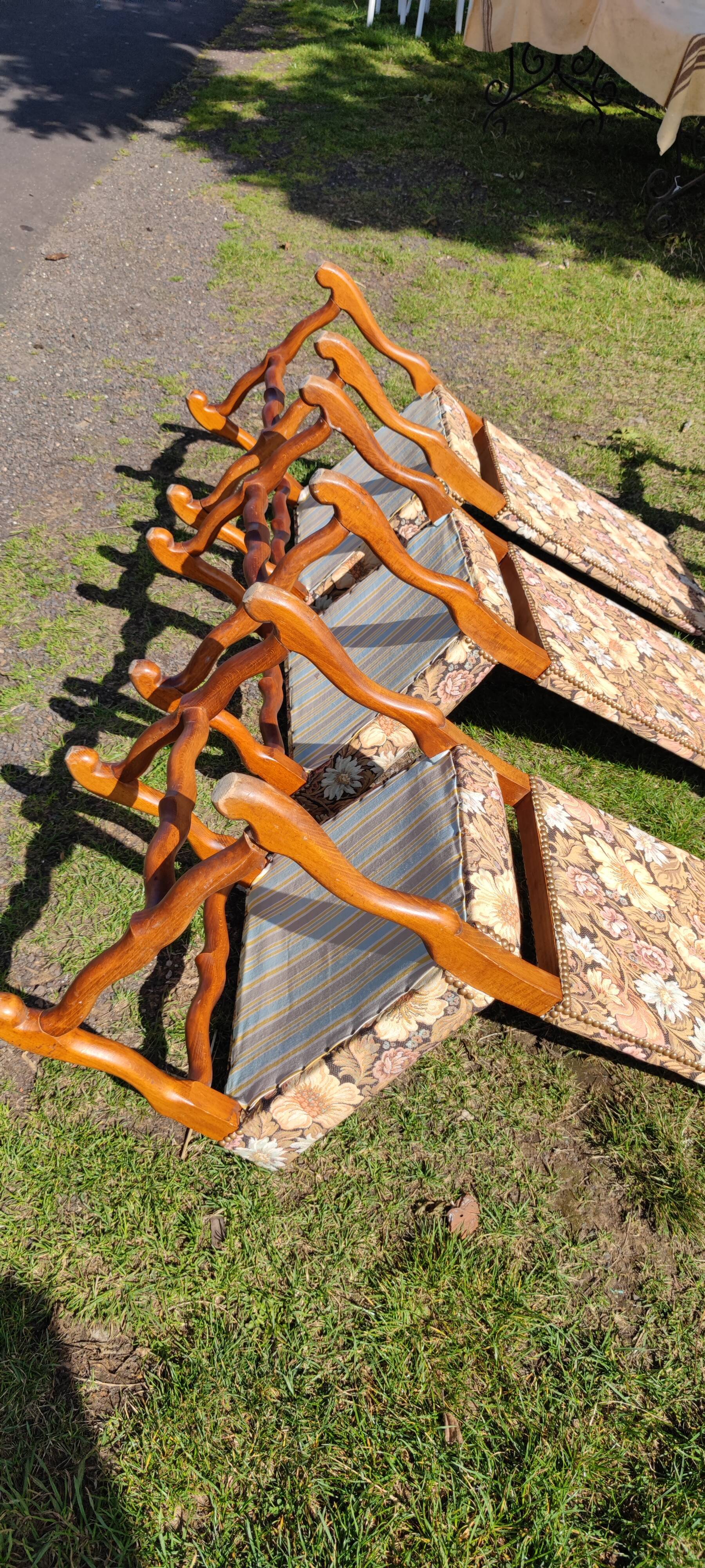 6 Louis XIV chairs in beech