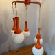 Suspension cascade design Space age orange vintage from the 70s.