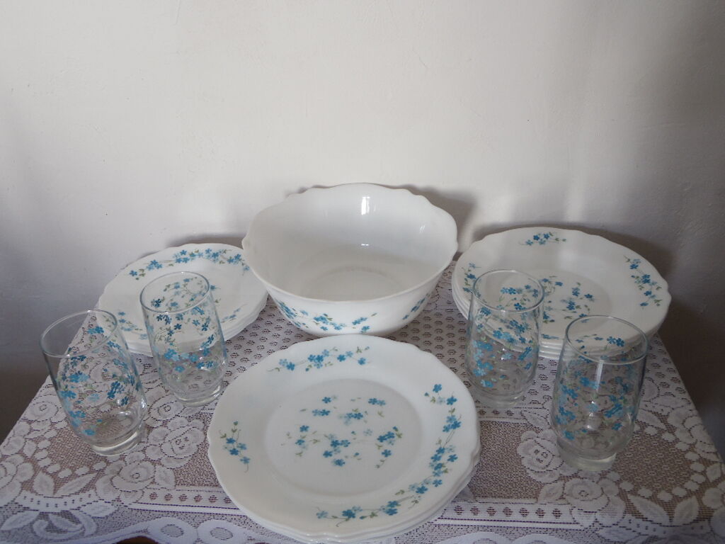 Service for 4 people forget-me-not arcopal