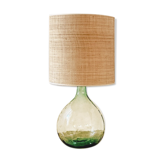 Demijohn lamp foot and rabane lampshade