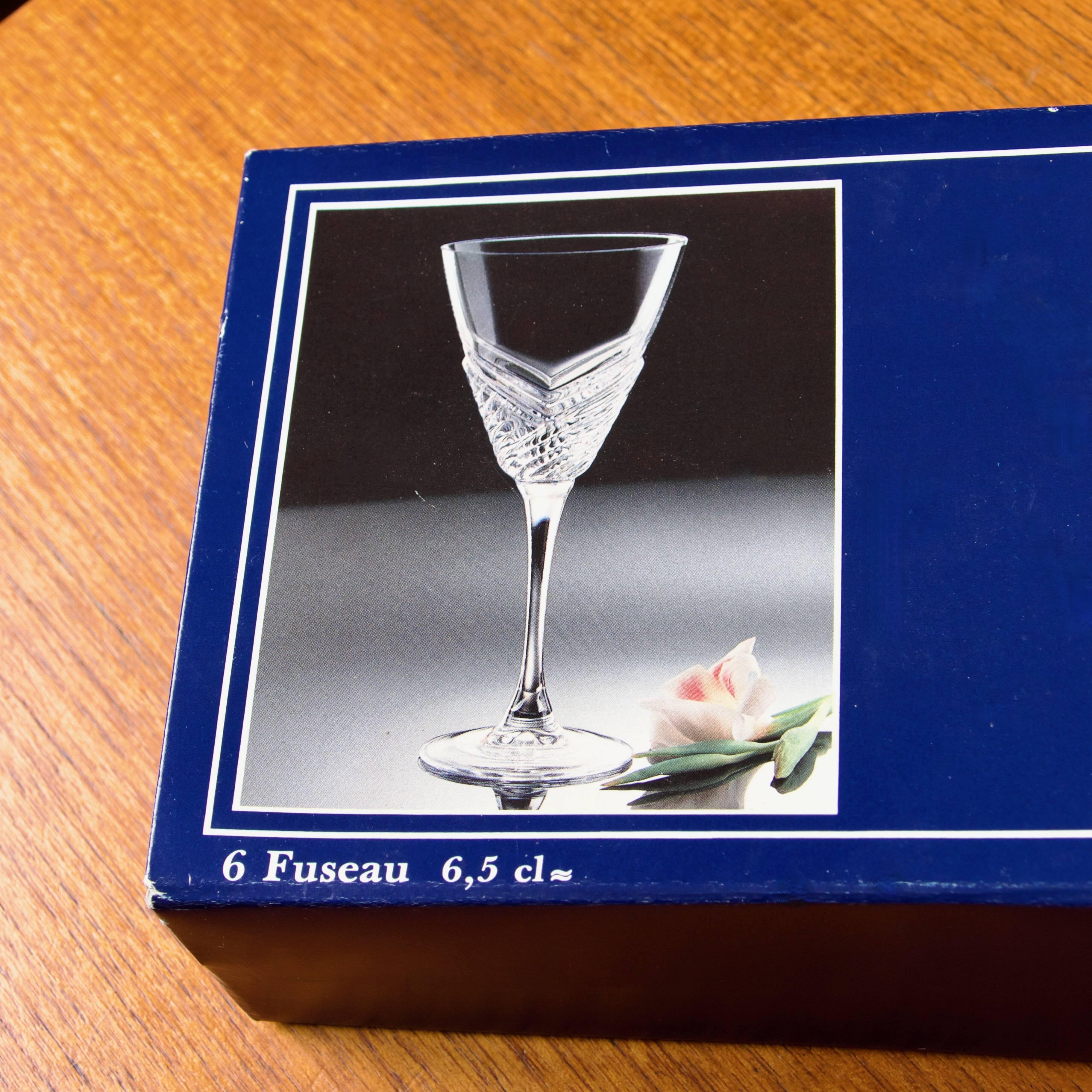 6 Arques crystal glasses Fuseau model