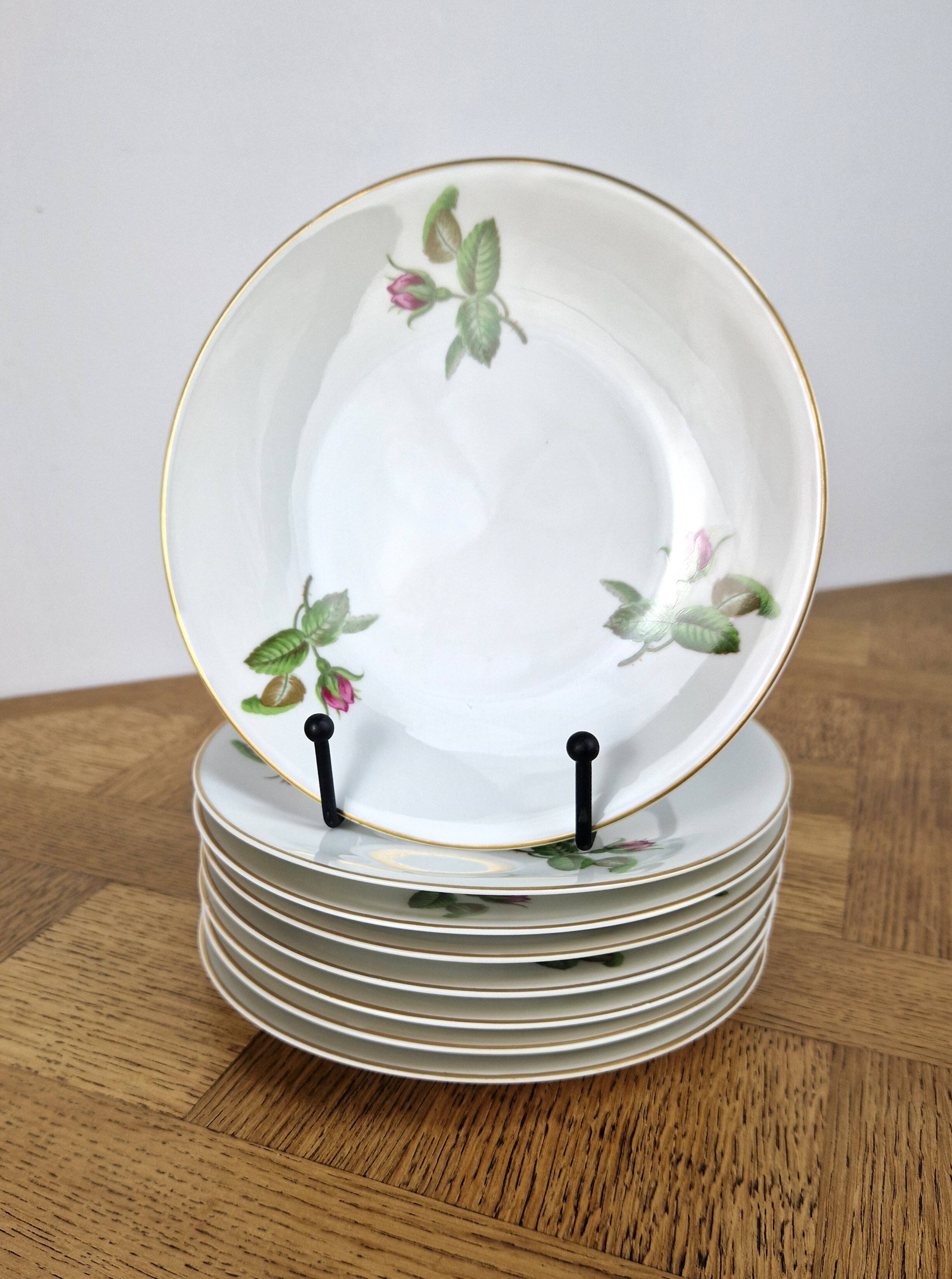 Set of 8 Antique Dessert Plates in Paris Porcelain – Tableware V