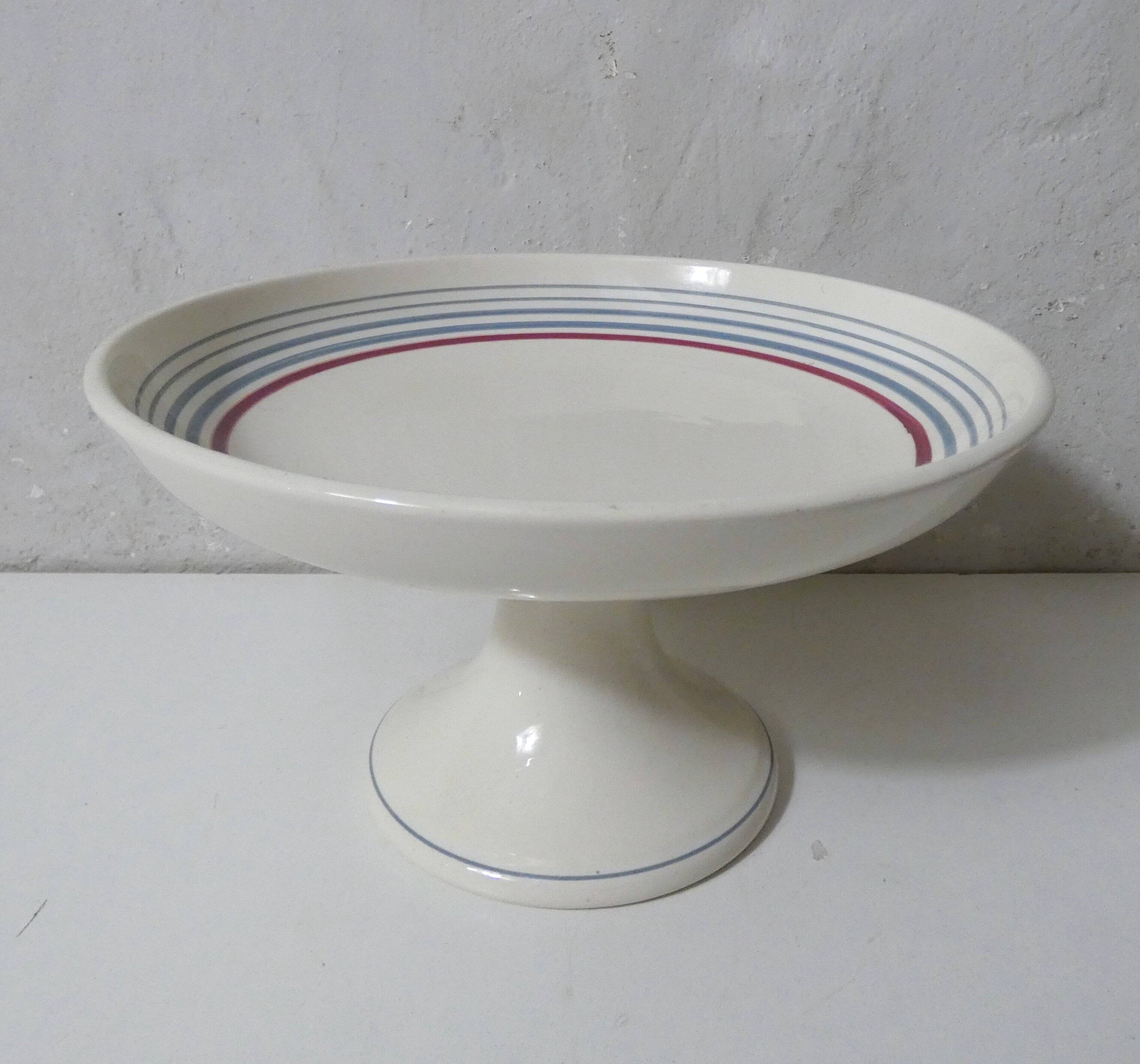Digoin Sarreguemines old footed dish compote 4932