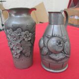 “rispal” pewter vase and pitcher