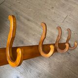 Curved wooden wall rack 4 hangers
