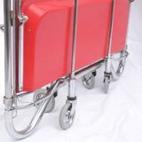 Table bar pliante en métal et panneau composite Dinett, rouge