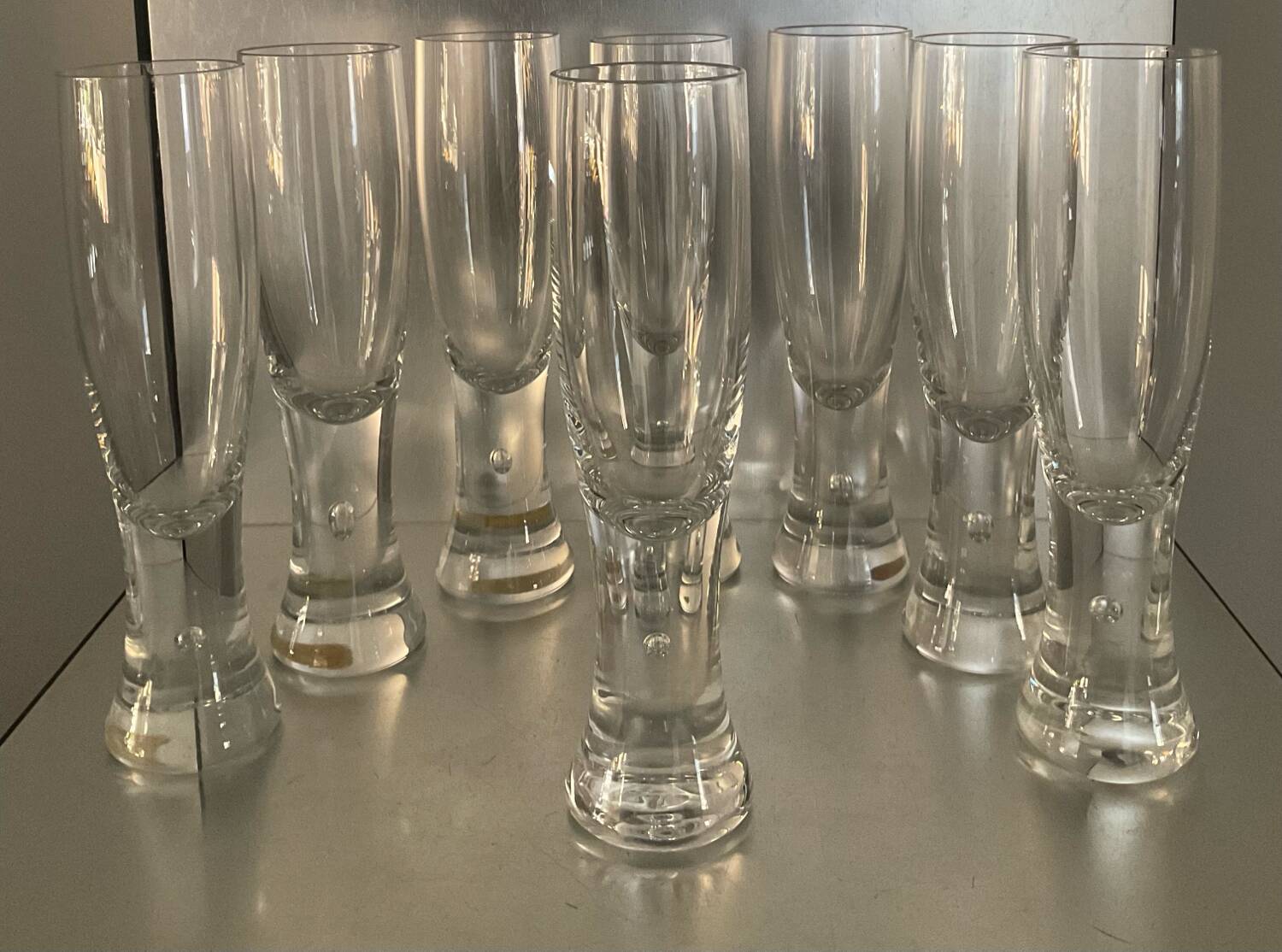 Set of 8 vintage Kosta Boda champagne flute glasses