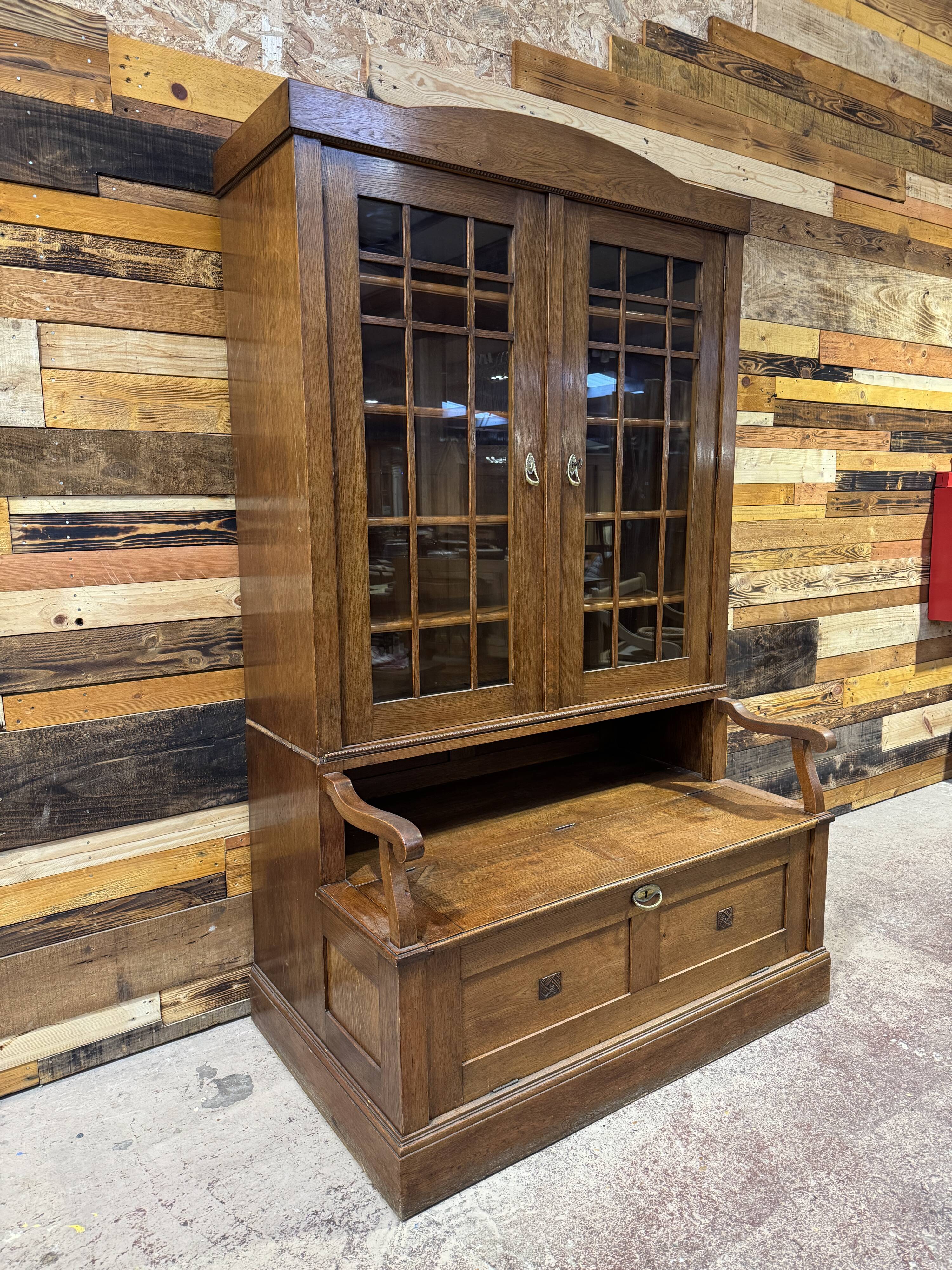 Entrance hall wardrobe in solid oak - 1930s