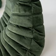 Togo set of armchair and pouf in moss velvet