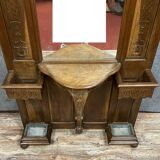 Coat rack Louis XV has oak console around 1850