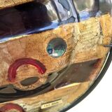 Handmade multi-layer fused glass vase unique work Italy