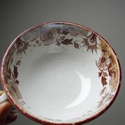 Sarreguemines tea service - Kyoto - antique 5 cups 6 saucers in Japanese style