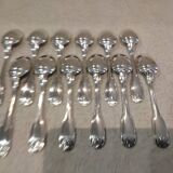 12 silver-plated coffee spoons, Christofle Vendome, 13.6 cm