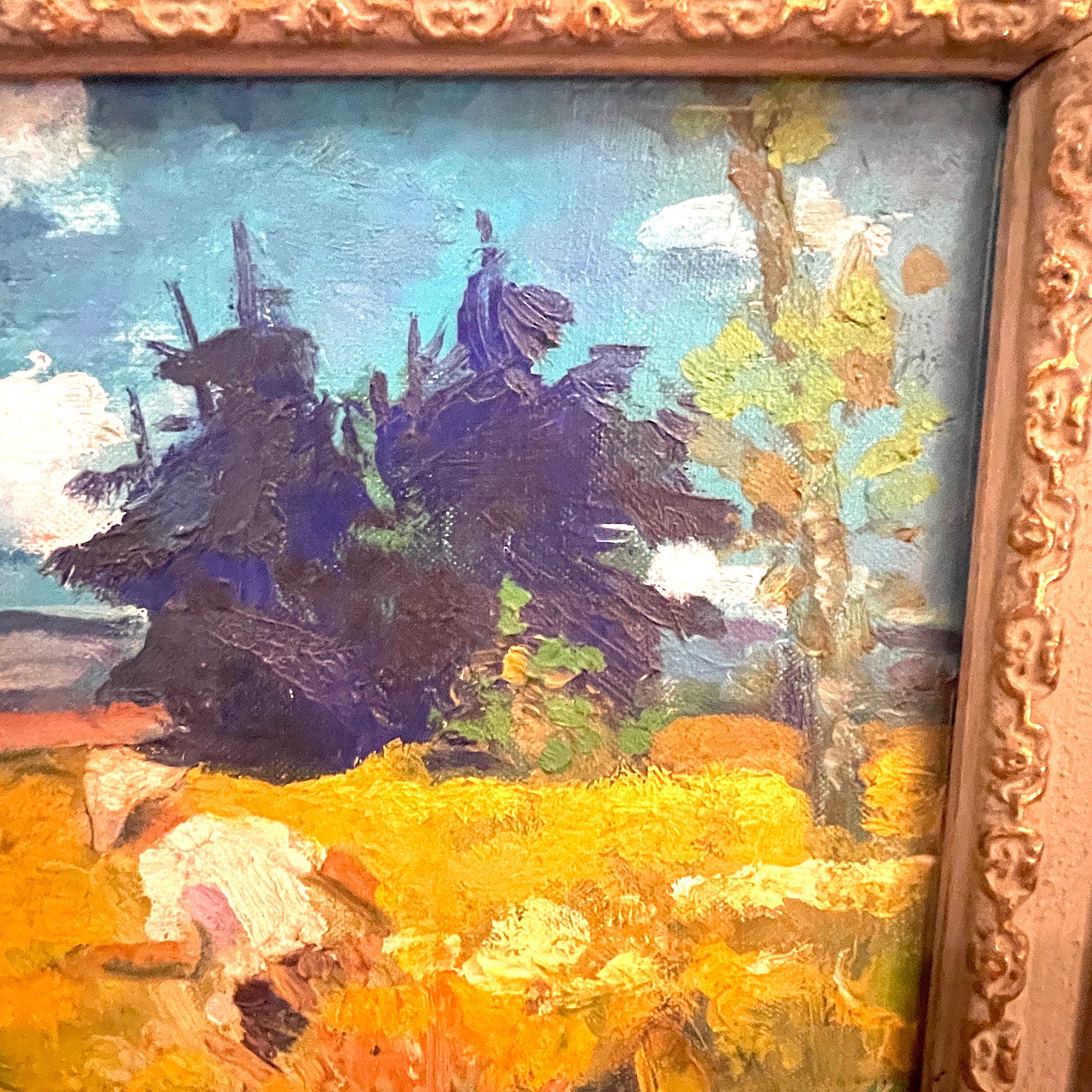 Impressionist painting, Robert Crommelynck " Landscape of Animated Fagne ", ca 1947