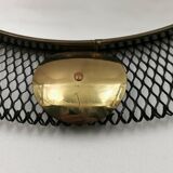 Vintage metal and brass openwork mirror Vereinigte Werkstätten Munich 1950