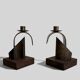 Pair of Brutalist Sculptural Candleholders by Arte Romera, Spain, 1980s