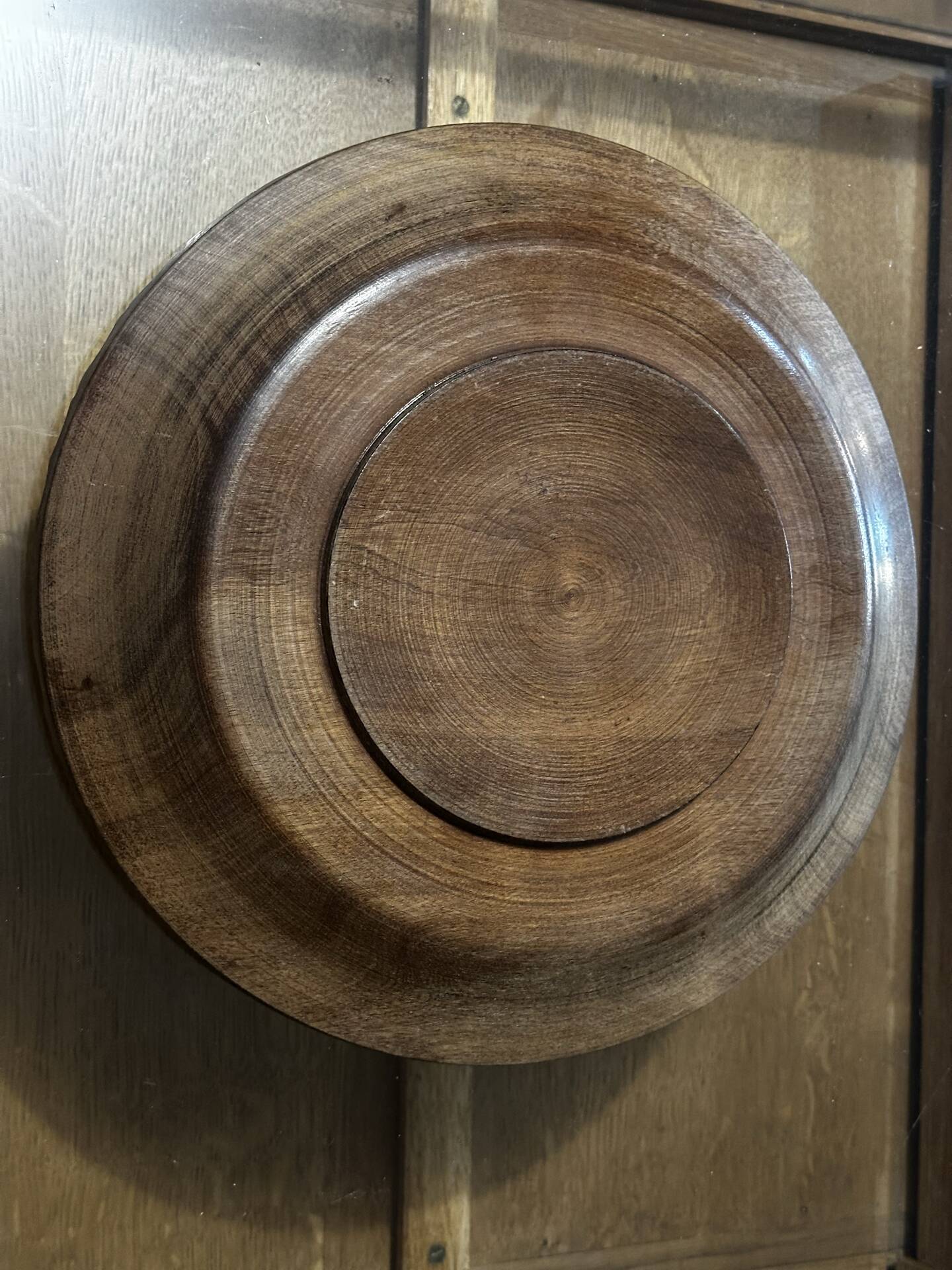 corbeille à fruits en bois sculpté – Rosace florale – Centre de table