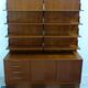 Teak 1960s sideboard with bookcase upright back panel, Danish 60s