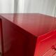 Small workshop furniture in red lacquered pine, 1980.