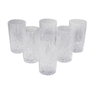 Lot de 6 verres à whisky en cristal taillé St louis