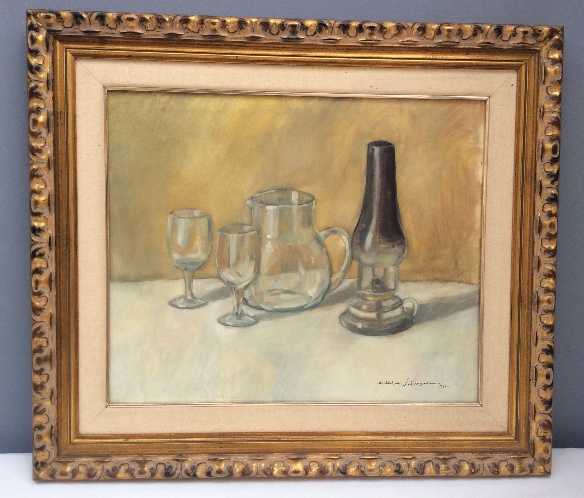 Painting signed oil on canvas, 80s