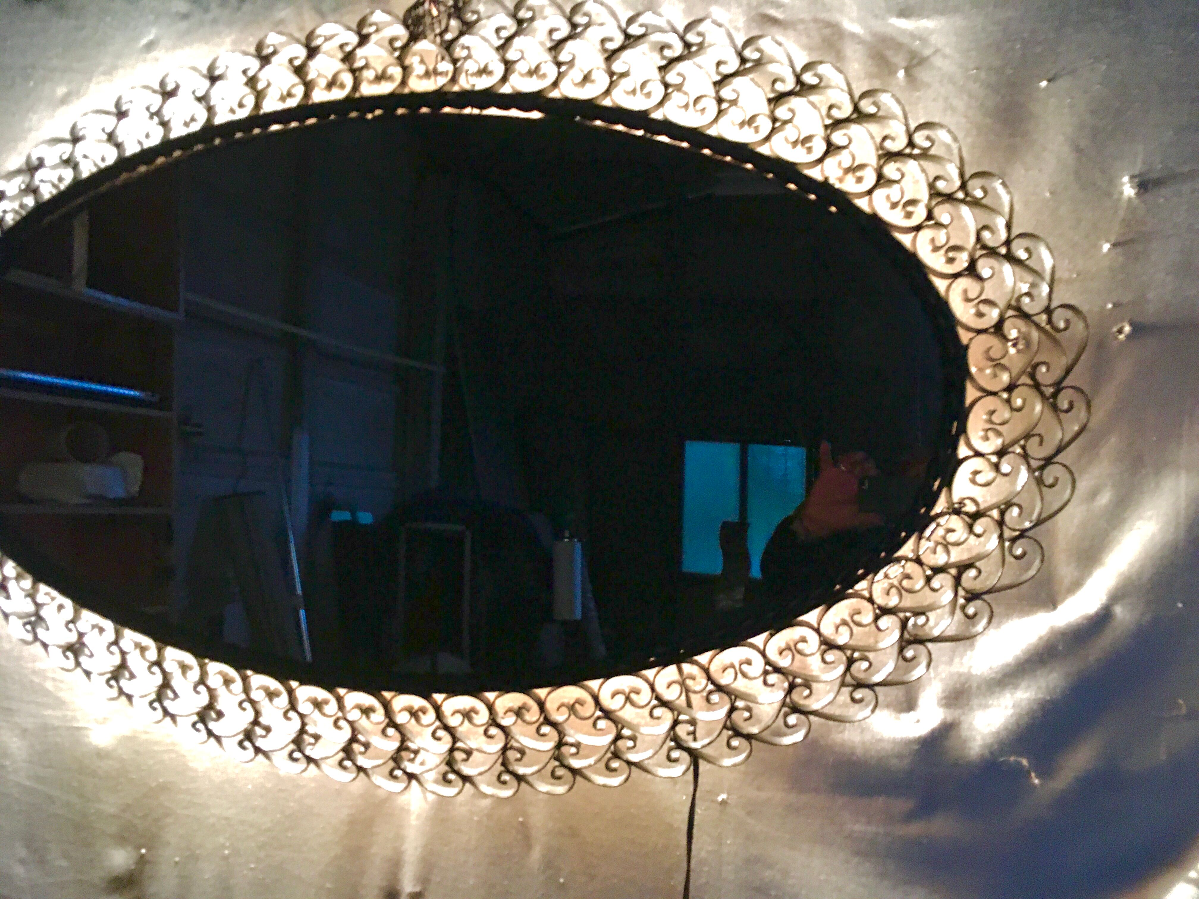 Wrought iron mirror 1950 - 80x130cm