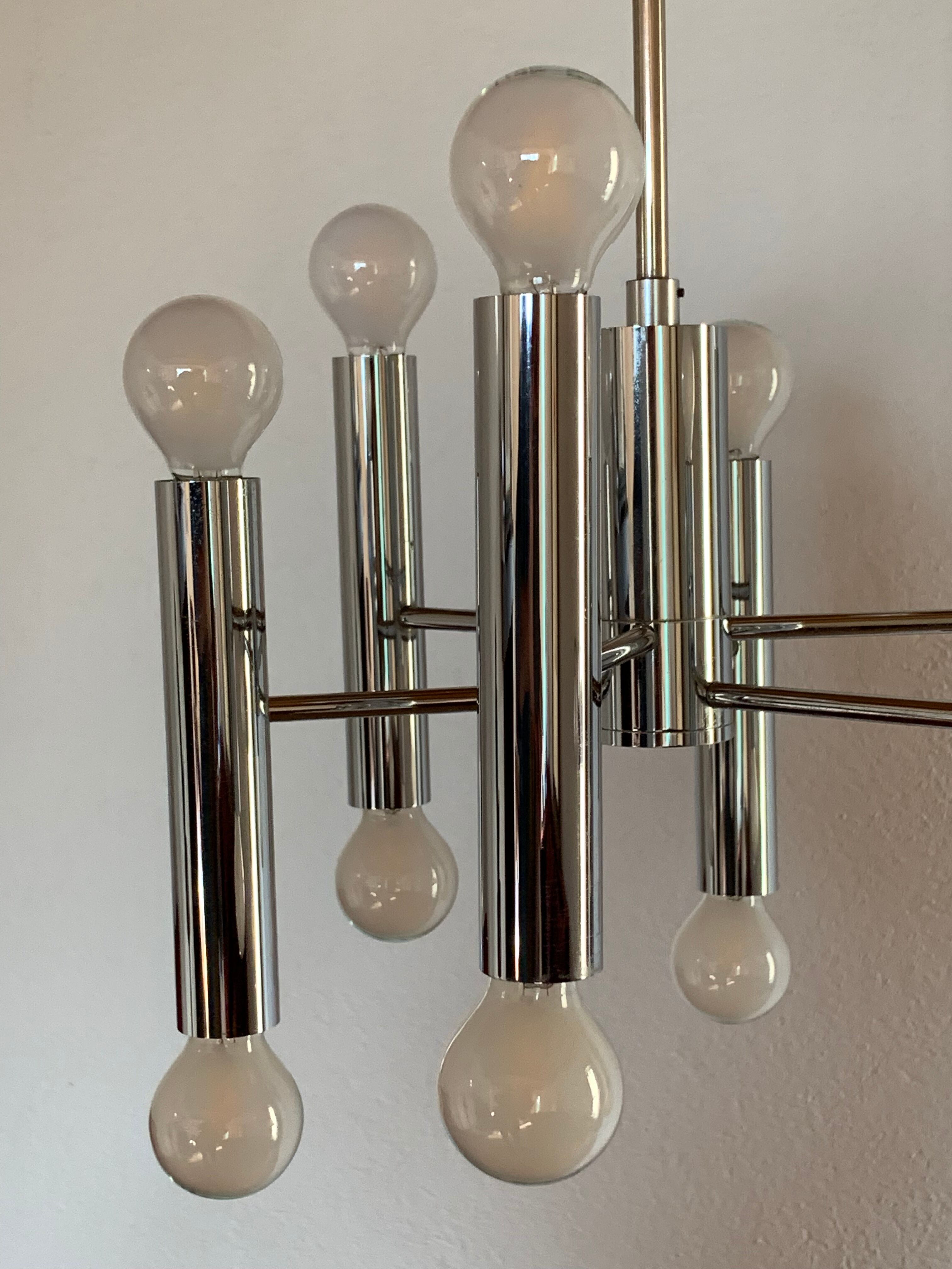 Sputnik chandelier 70's six branches by G.Sciolari
