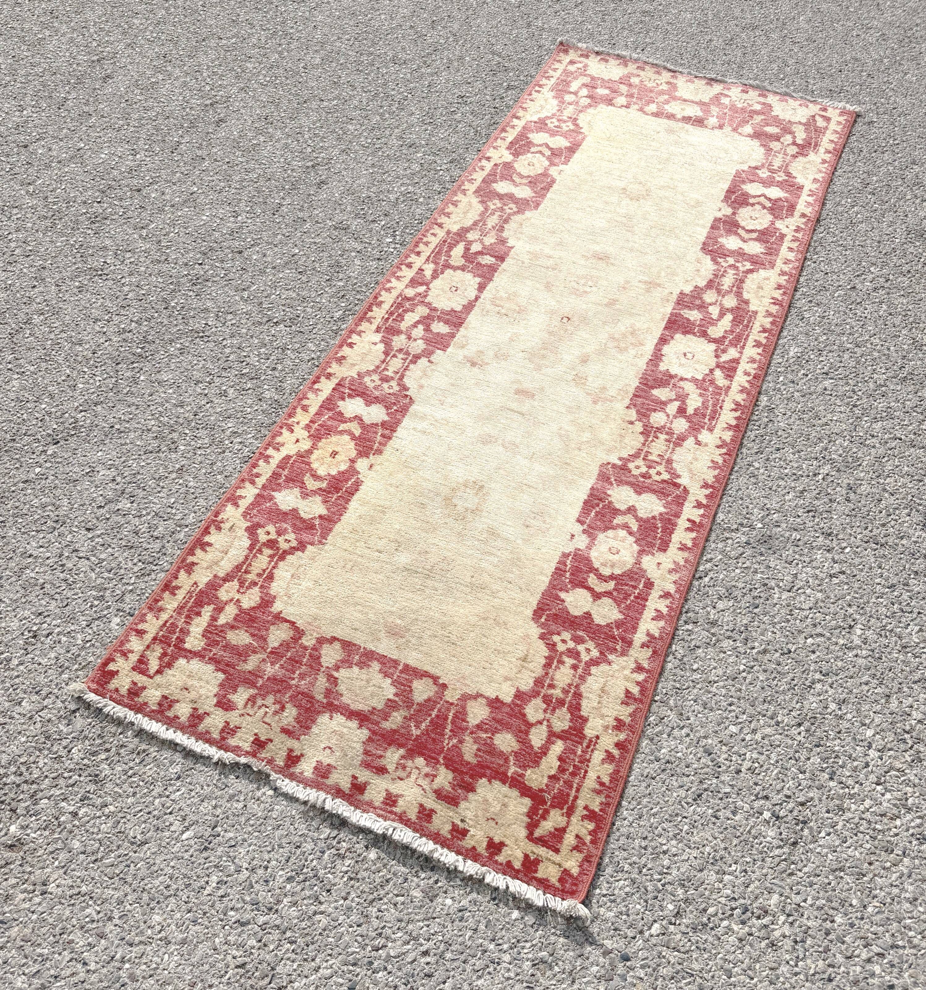 Afghan Chobi Ziegler hand-knotted rug: 2.14 x 0.79 metres