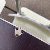 Set of 3 light green formica chairs by Plastilux from the 1950s.