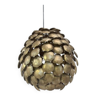 Contemporary gold florentine iron pendant light