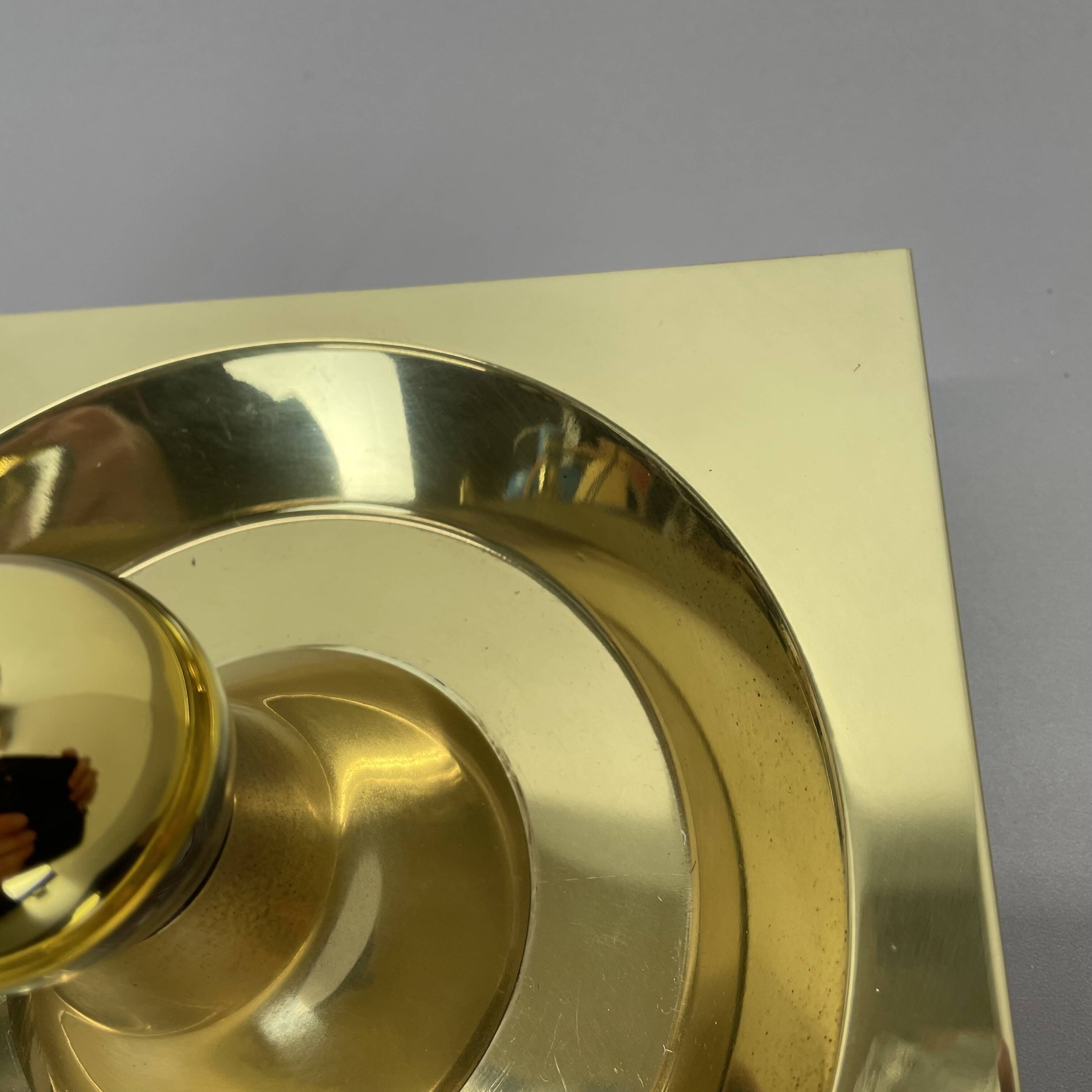 Rare Brass Pop Art Metal Wall Light by Klaus Hempel for Kaiser Leuchten, 1970s