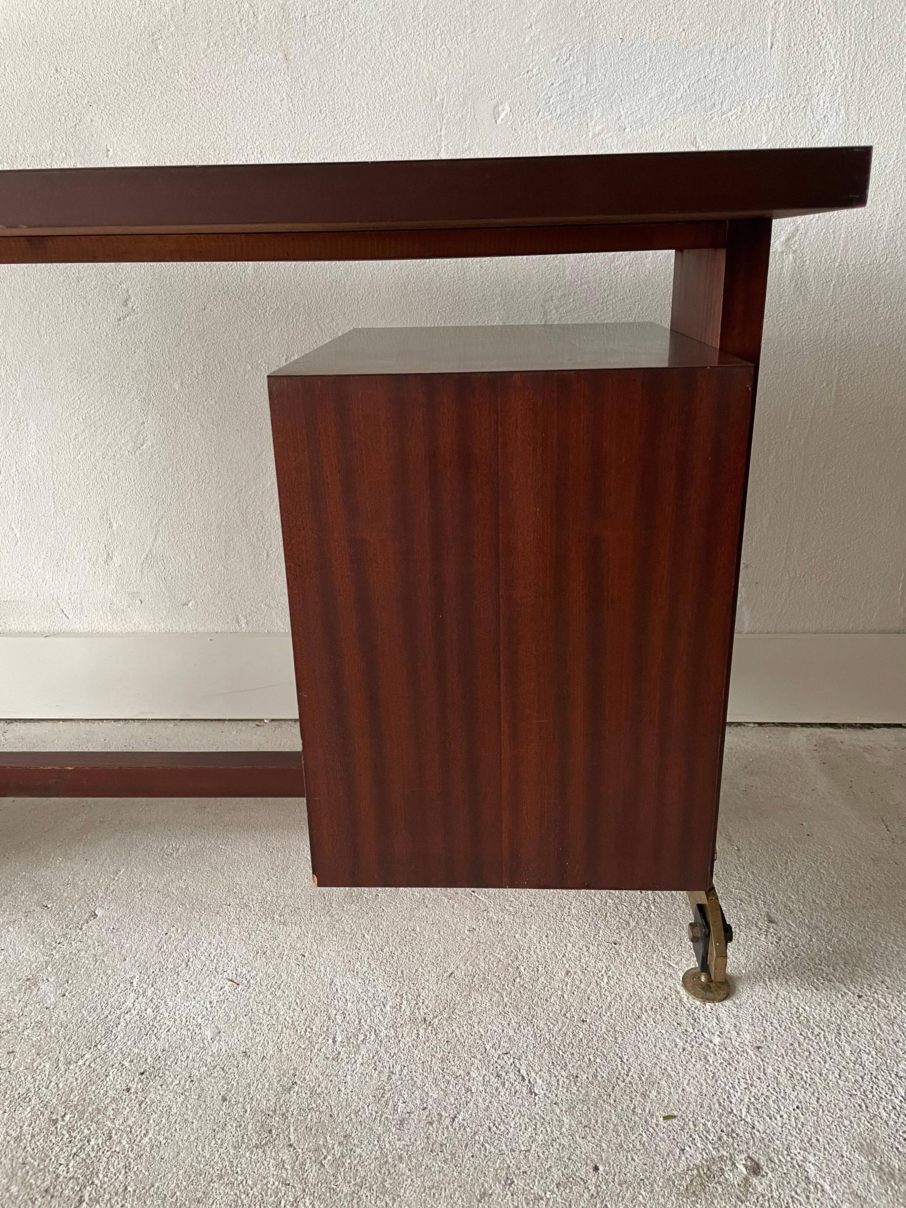 Mid-century modern Italian desk with 5 drawers, 1960s, Italy