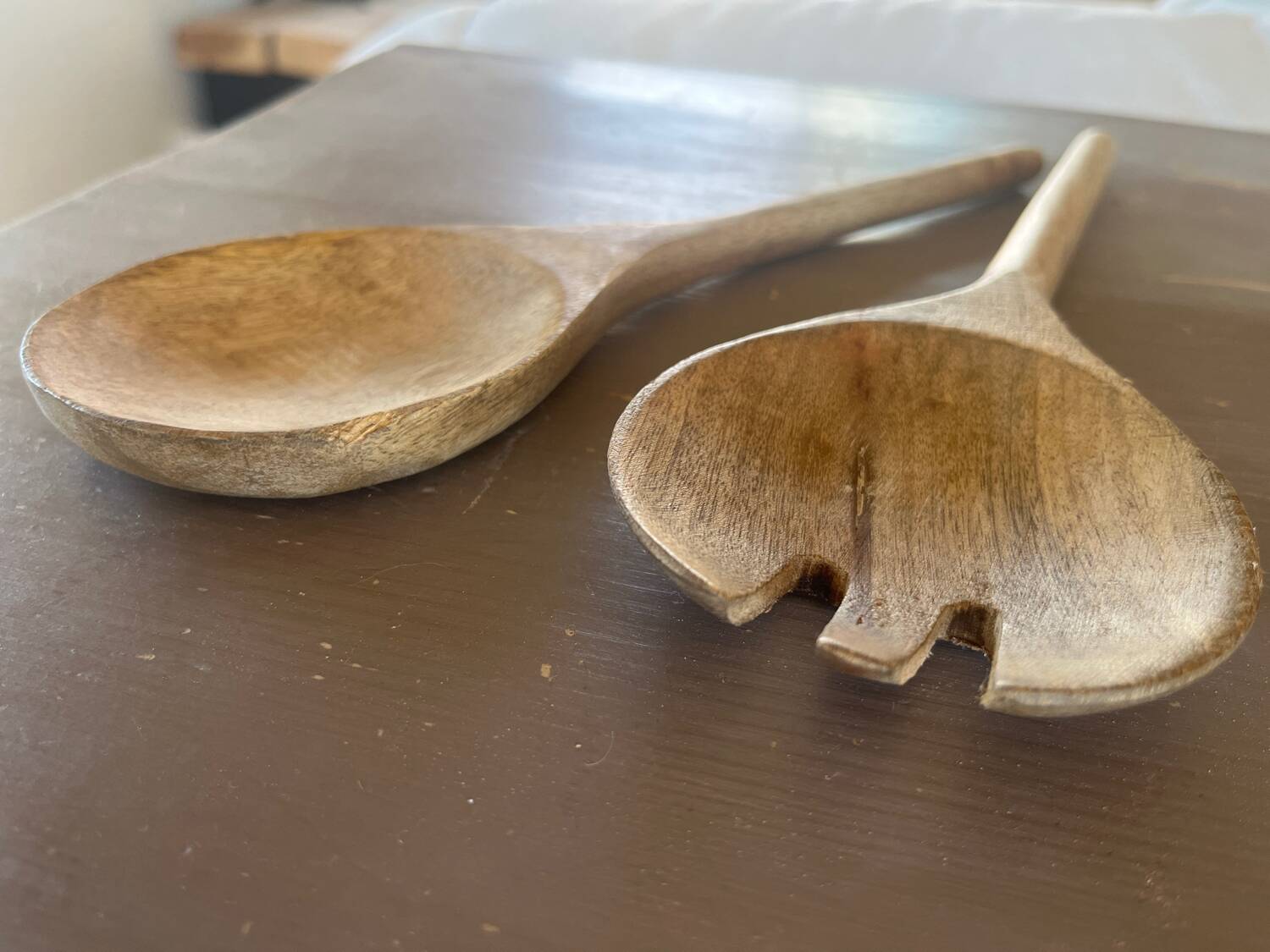 Wooden salad servers