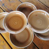 6 BP plates in Burgundy stoneware