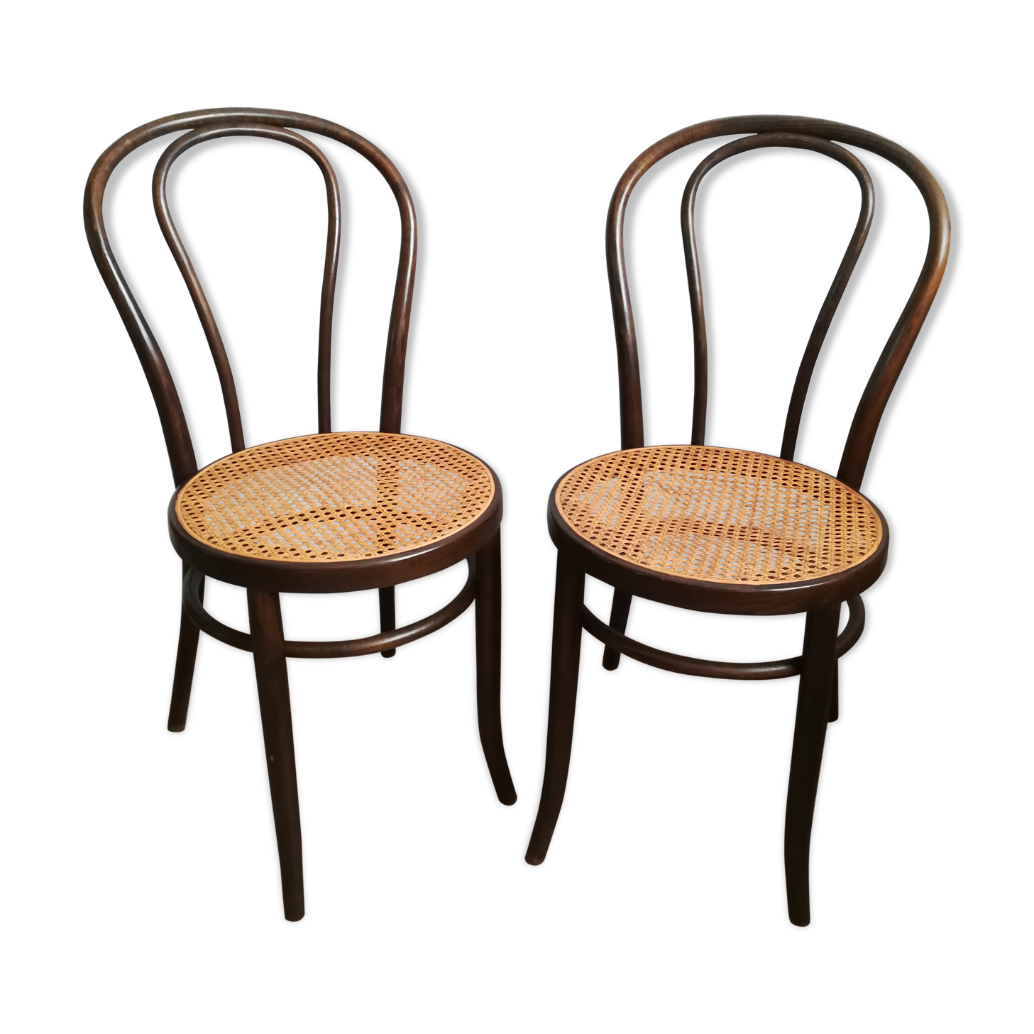 Curved wood bistro chairs