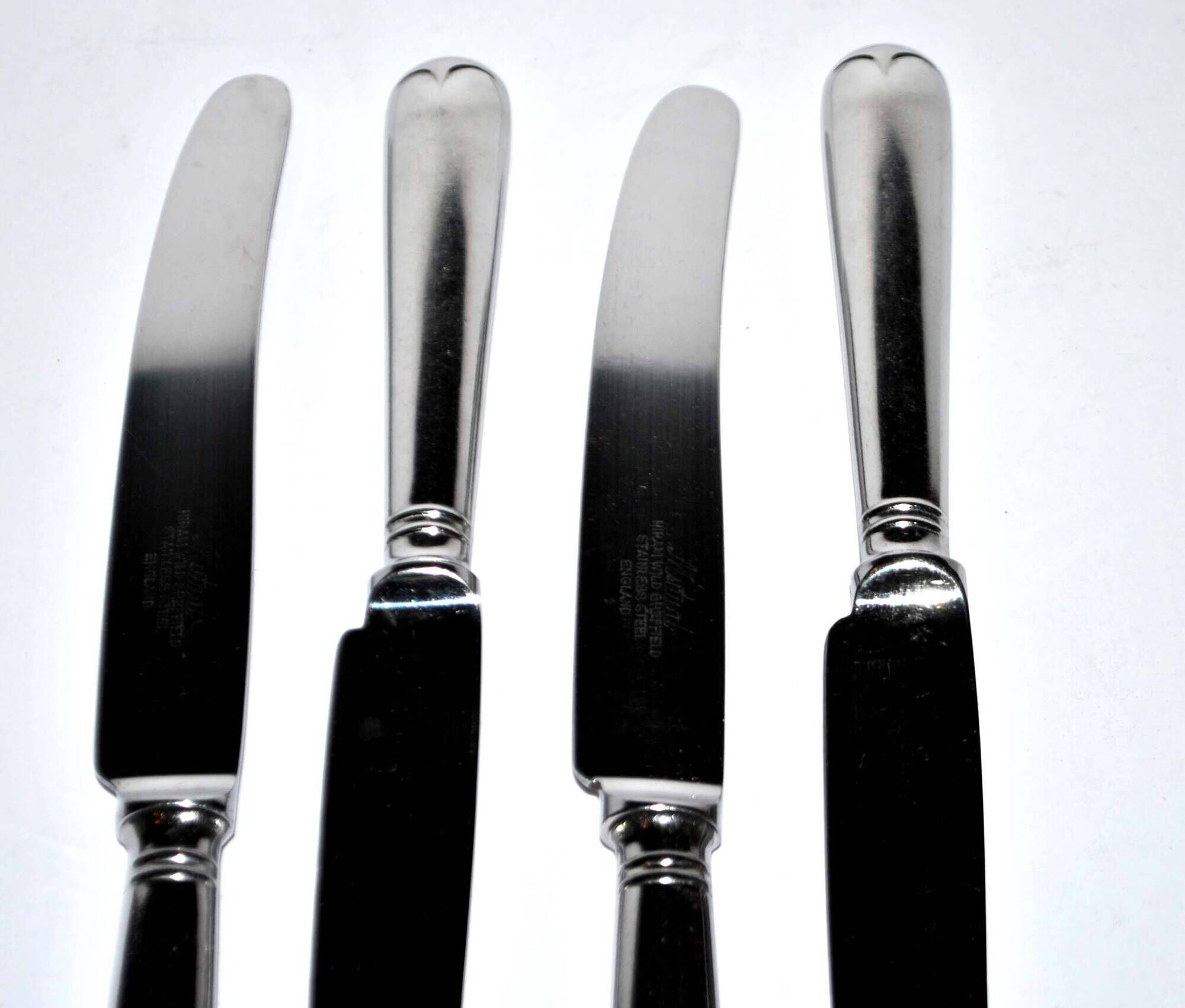 Lot de 4 couteaux anglais hiram wild sheffield england 24cm