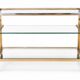 Title: Hollywood Regency chrome & glass side table – 1970s