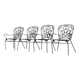 Set of 4 wrought iron garden chairs, France, 20th century