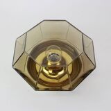 Iron and clear glass ceiling light by Limburg, Germany, 1960s