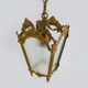 Old lantern with 4 faces in glass, chandelier in gilded bronze and glass, year 60