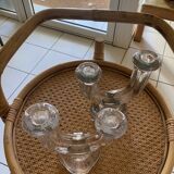 Pair of cut crystal candlesticks