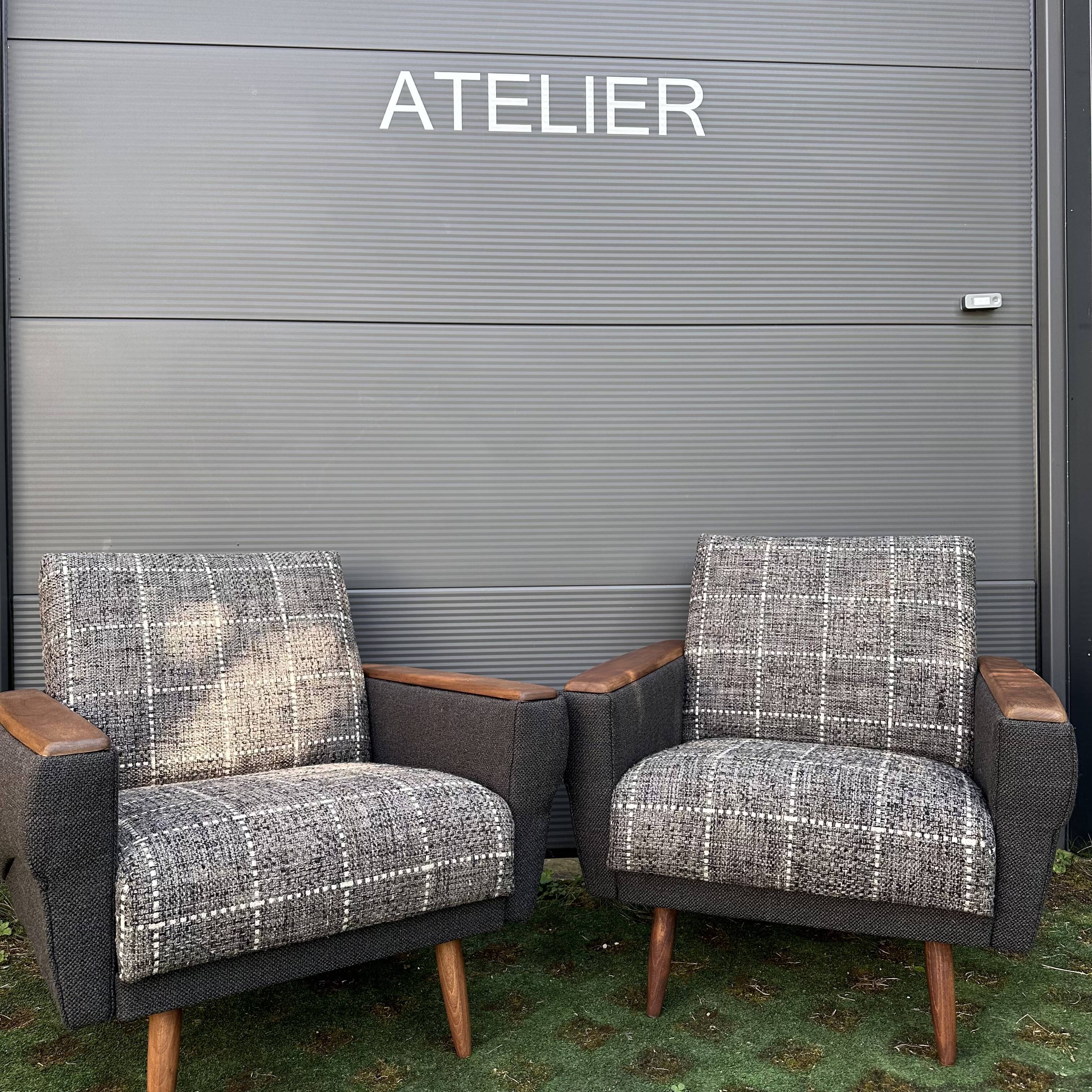 Pair of club armchairs