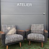 Pair of club armchairs