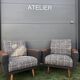 Pair of club armchairs