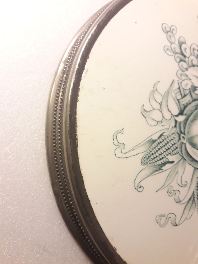 Coaster 21,8cm earthenware mounted on metal