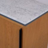 60s oak chest of drawers with marble tray